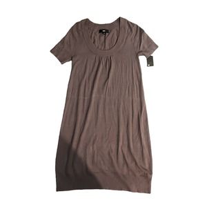 Mossimo Brown Scoop Neck Short Sleeve Sweater Dress Womens Size M NWT